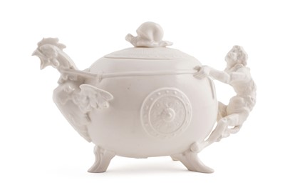 Lot 295 - A Minton cockerel and monkey teapot