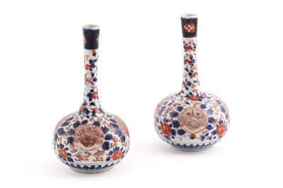 Lot 268 - A pair of late 19th Century Japanese Imari bottle vases