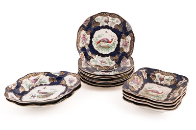 Lot 305 - A Booths earthenware dessert service in the 1st period Worcester style