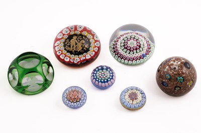 Lot 417 - A collection of milliefiori and other paperweights