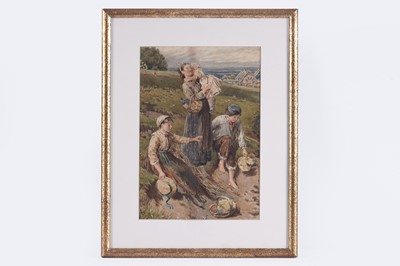 Lot 176 - After Myles Birket Foster - Family in the field | watercolour