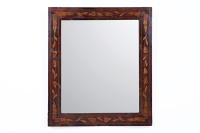 Lot 143 - A late 19th Century mahogany and boxwood Dutch marquetry inlaid wall mirror