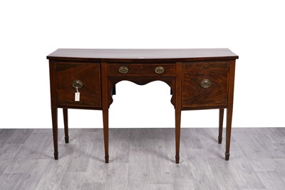 Lot 61 - A George III inlaid mahogany and walnut banded bowfront sideboard