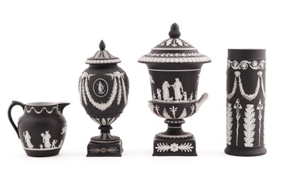 Lot 324 - A collection of Wedgwood black Jasperware