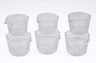 Lot 400 - A suite of six 19th Century double lip cut glass rinsers