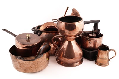 Lot 438 - A selection of 19th Century and later copper ware; and other items