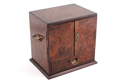 Lot 219 - A Victorian walnut tabletop smokers cabinet