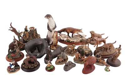 Lot 352 - A collection of cast resin figural studies of animals