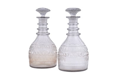 Lot 406 - A pair of 19th Century Irish cut glass decanters