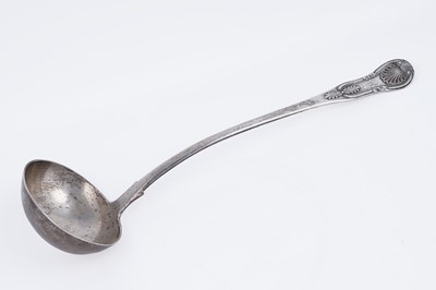 Lot 133 - A Victorian Scottish silver soup ladle