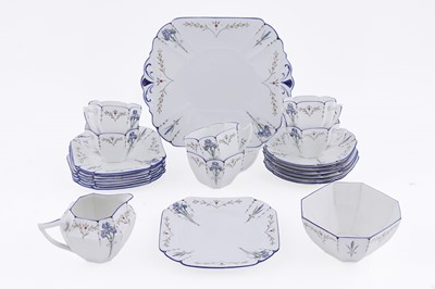Lot 361 - A Shelley ‘Blue Iris’ 11561 pattern tea service