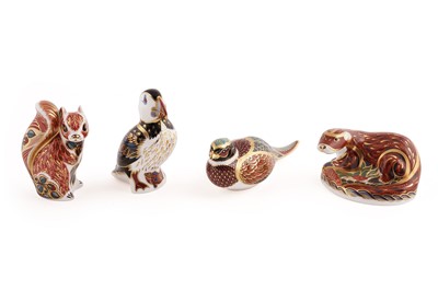 Lot 366 - Four Royal Crown Derby paperweights