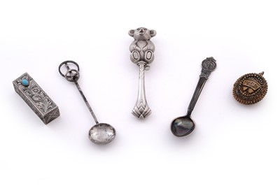 Lot 380 - A late 20th Century Italian silver lipstick holder; and other silver items