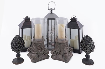 Lot 279 - A pair of storm lanterns; and other items