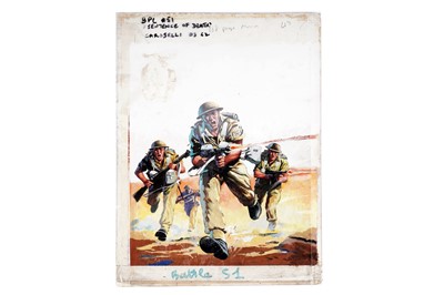 Lot 150 - Original painted artwork for the front cover of Fleetway’s Battle Picture Library No. 51