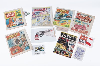Lot 623 - British comics with giveaway novelties