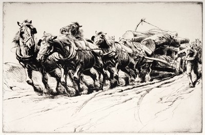 Lot 12 - George Soper - Timber Hauling, No. II | etching