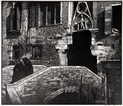 Lot 50 - Sydney Lee - Ponte Paradiso, Venice | wood engraving
