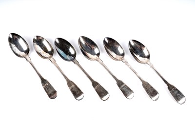 Lot 379 - A set of six William IV silver teaspoons by William Bateman