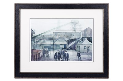Lot 701 - Tom Dack - End of shift at the mine | watercolour
