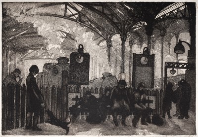 Lot 8 - Christian Vlasto - The train station | aquatint etching