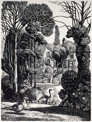 Lot 7 - Barbara Greg - Birds in Roper's Park | wood engraving