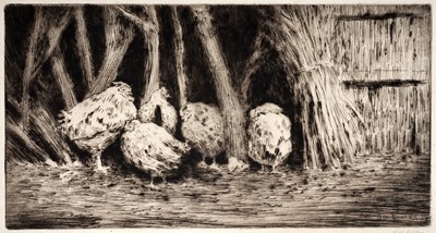 Lot 47 - Horace Mann Livens - Chickens | etching