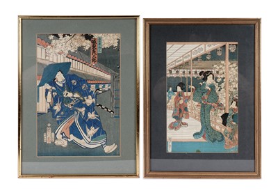 Lot 123 - Toyohara Kunichika - Actor Bando Hikosaburo as Nagoya Gonza | woodblock print