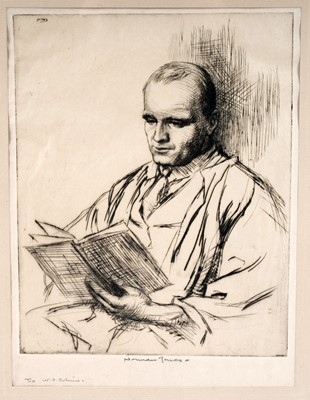 Lot 35 - Norman Thomas Janes - The reading professor | etching