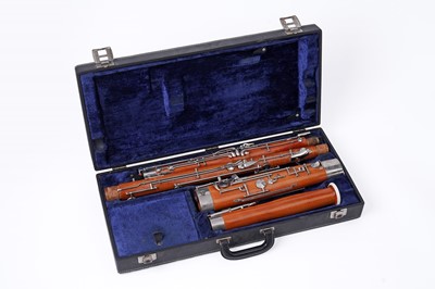 Lot 24 - A fruitwood bassoon, cased