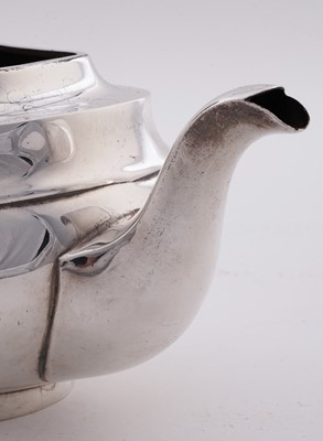 Lot 15 - A George V silver four piece tea service; and an Elizabeth II silver salver