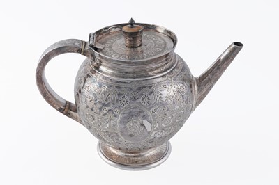 Lot 89 - A Victorian four-piece tea service, by Martin, Hall & Co