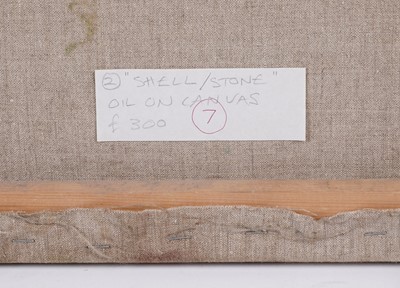 Lot 77 - Bridget Tempest - Skull, Stone and Shell Triptych | oils