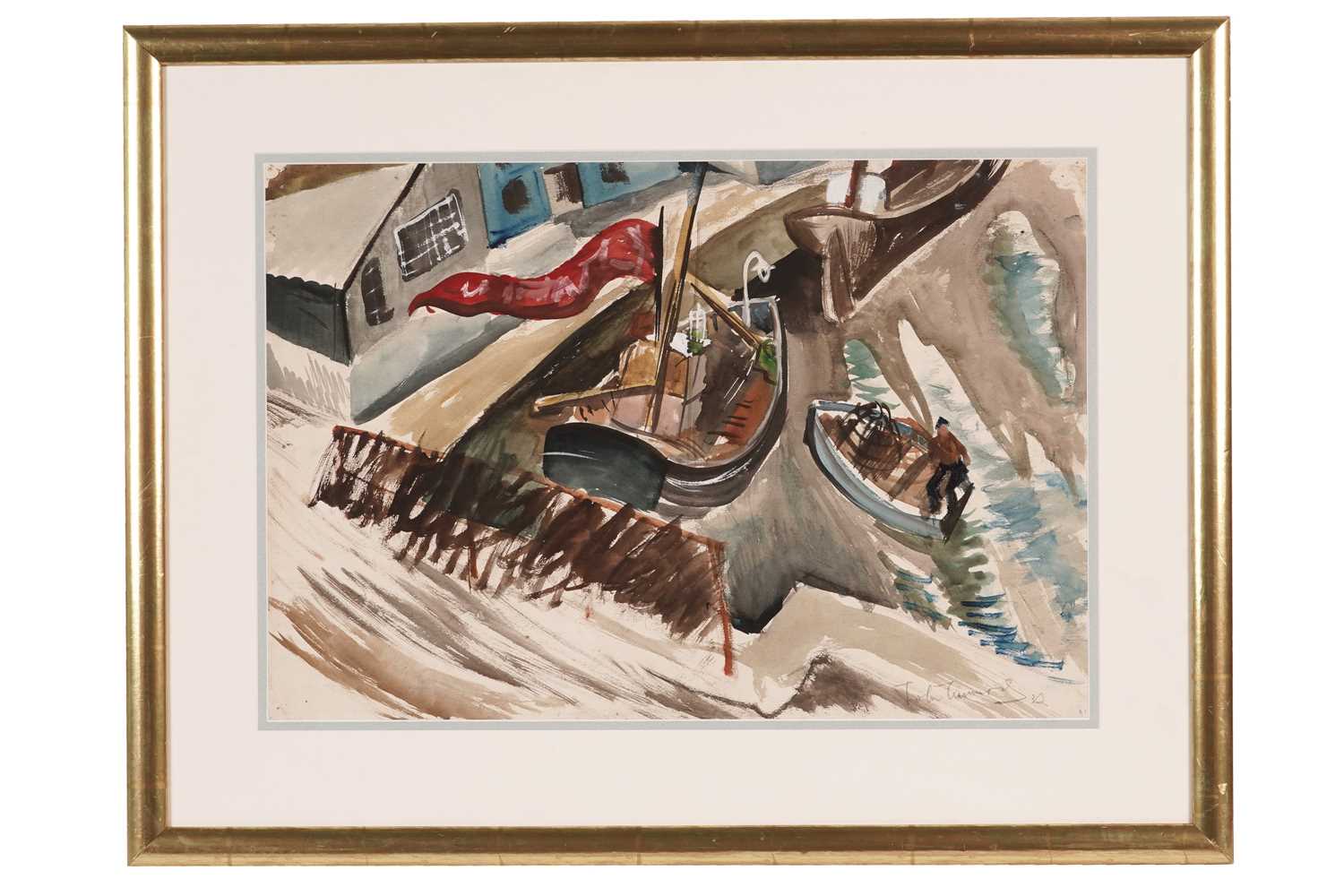Lot 522 - John Tunnard - Harbour | watercolour