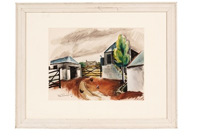 Lot 3 - John Tunnard - Farmyard 1931 | watercolour