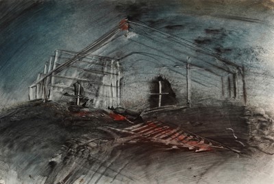 Lot 534 - John Tunnard - Untitled - (abstract with three crosses) | watercolour and gouache