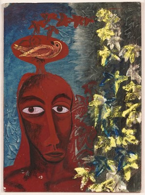 Lot 526 - John Tunnard - Untitled "Head with Bird" | gouache