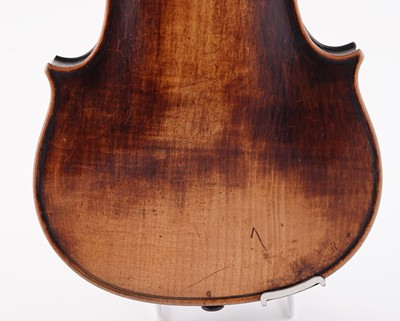 Lot 20 - A French violin stamped Moitessier; and two bows