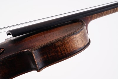 Lot 20 - A French violin stamped Moitessier; and two bows