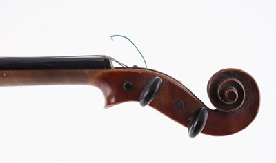 Lot 21 - A German violin and two bows