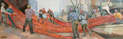 Lot Ken Symonds - Men and Fishing Nets, Agadir | oil