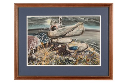 Lot 3 - John Tunnard - Cliff Tops | mixed media