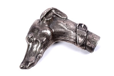 Lot 308 - A sculpted silver stick or cane mount