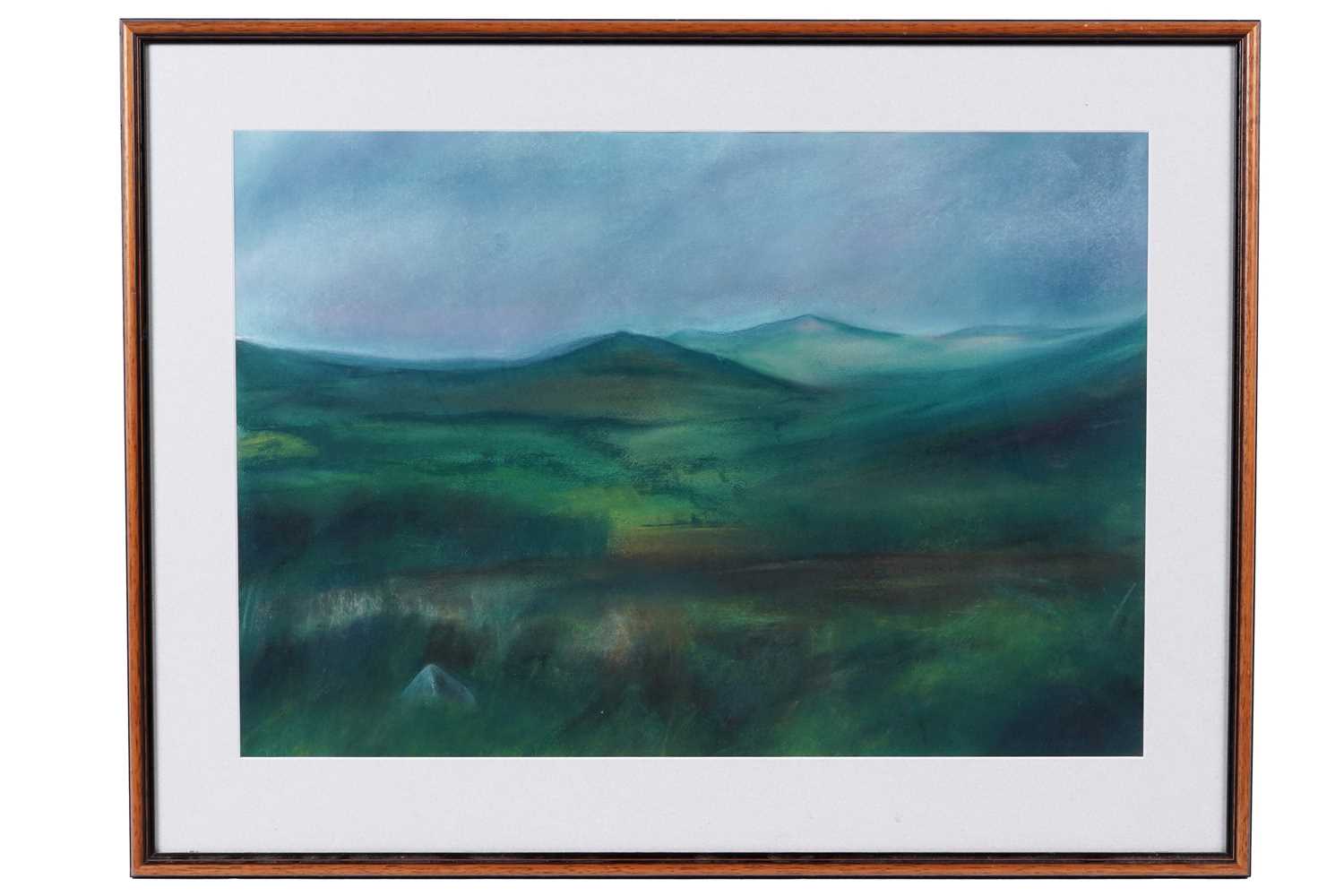 Lot 70 - Martin J. Popplewell - Moorland Scene | pastel