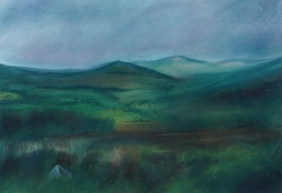 Lot 70 - Martin J. Popplewell - Moorland Scene | pastel