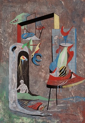 Lot 18 - Conroy Maddox - The Experiment | gouache