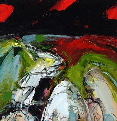 Lot 52 - Dina Campbell - Beach Path and Black Sky | acrylic