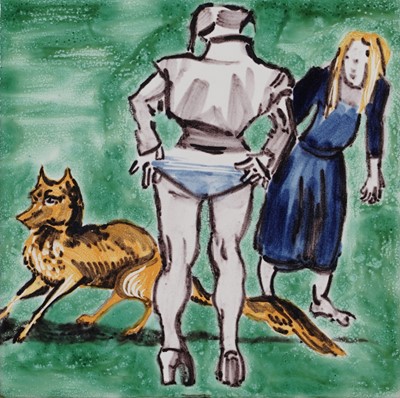 Lot 89 - Paula Rego - Four Ratton Ceramicas tiles produced for the Tate | printed tiles