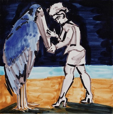 Lot 89 - Paula Rego - Four Ratton Ceramicas tiles produced for the Tate | printed tiles