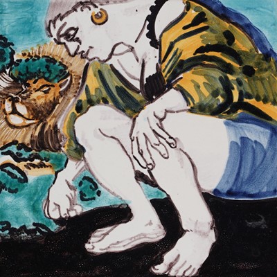 Lot 89 - Paula Rego - Four Ratton Ceramicas tiles produced for the Tate | printed tiles